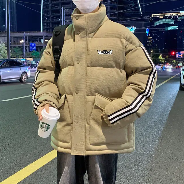 大卫贝肯 美式复古宽松休闲加厚面包羽绒服 男女同款