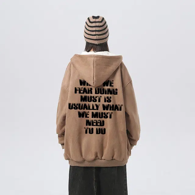 大卫贝肯 美式复古做旧品牌字母印花街头棉服 男女同款