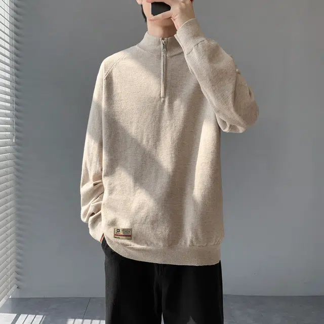大卫贝肯 美式潮流秋冬季高级感休闲纯色长袖保暖简约亲肤基础款重磅半拉链设计卫衣 男女同款