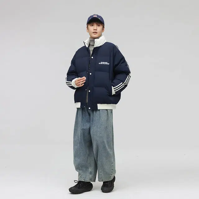 大卫贝肯 美式复古高街学院风宽松休闲加厚棉服 男女同款