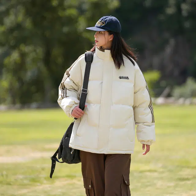 大卫贝肯 美式复古高街宽松休闲加厚棉服 男女同款
