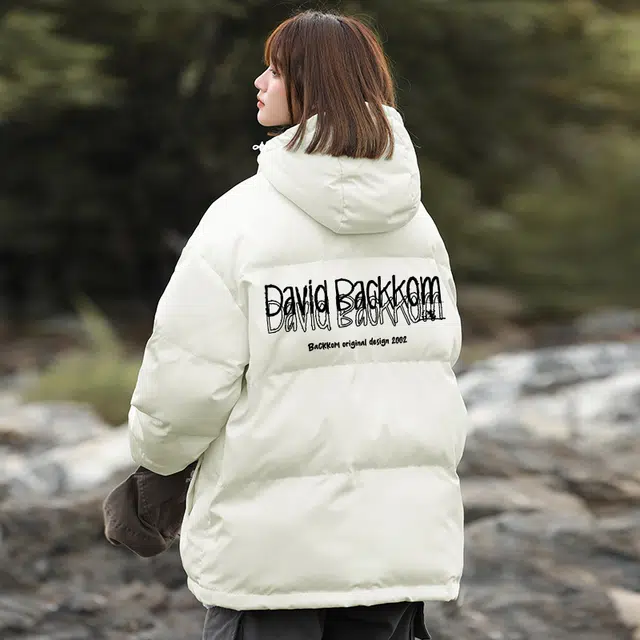 大卫贝肯 美式复古高街设计感宽松休闲加厚保暖连帽防寒面包棉服 男女同款