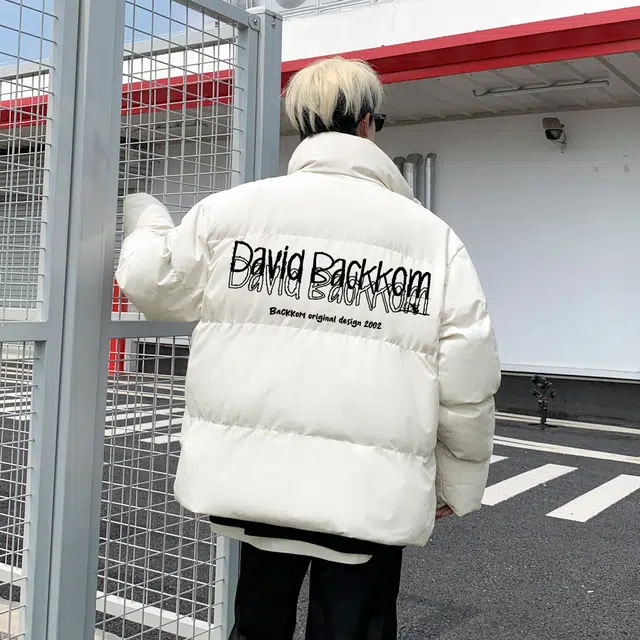 大卫贝肯 美式复古高街宽松休闲加厚保暖连帽可脱卸假两件防寒棉服 男女同款