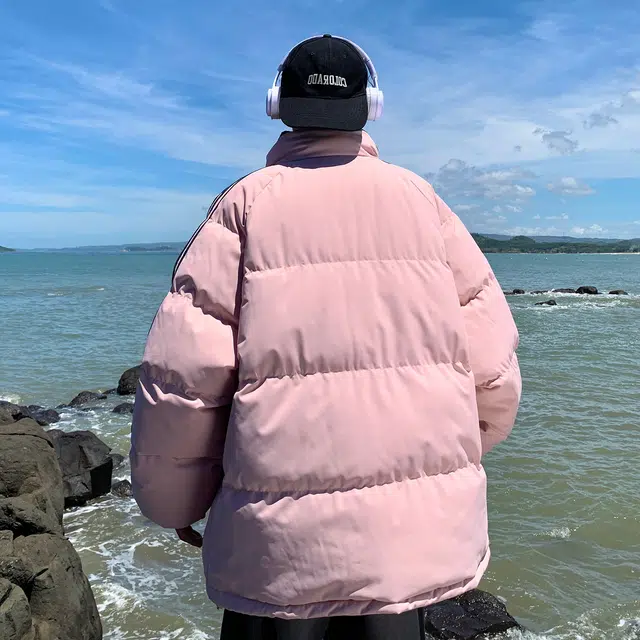 大卫贝肯 美式复古高街宽松休闲加厚棉服 男女同款