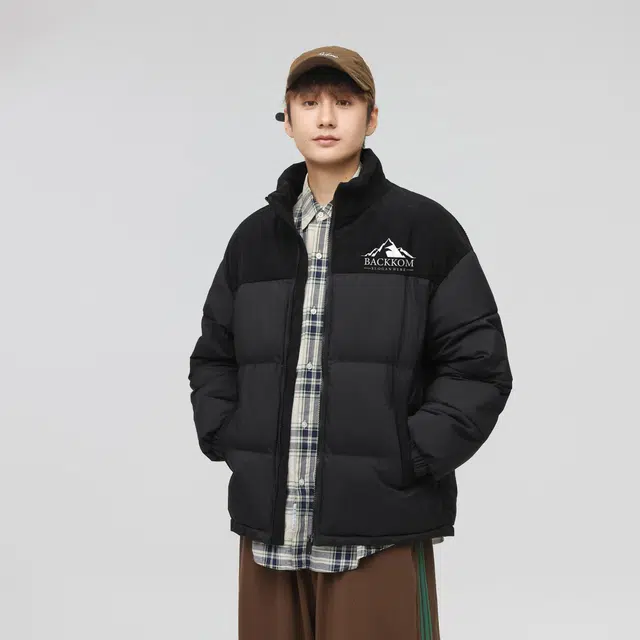大卫贝肯 美式复古立领拉链棉服 男女同款