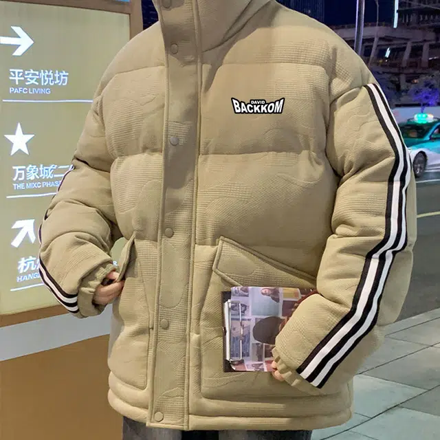 大卫贝肯 美式复古宽松休闲加厚面包羽绒服 男女同款