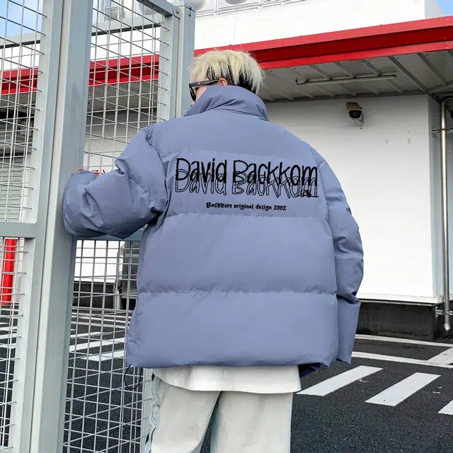 大卫贝肯 美式复古高街宽松休闲加厚保暖连帽可脱卸假两件防寒棉服 男女同款
