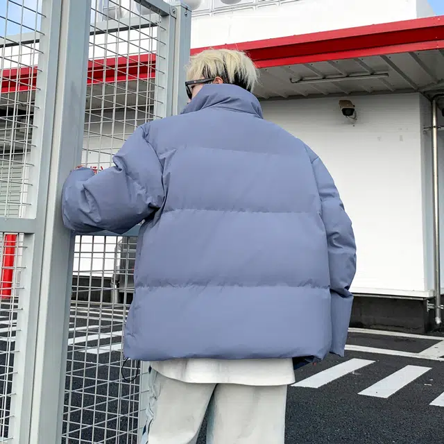 大卫贝肯 美式复古高街宽松休闲加厚保暖连帽可脱卸假两件防寒面包棉服 男女同款