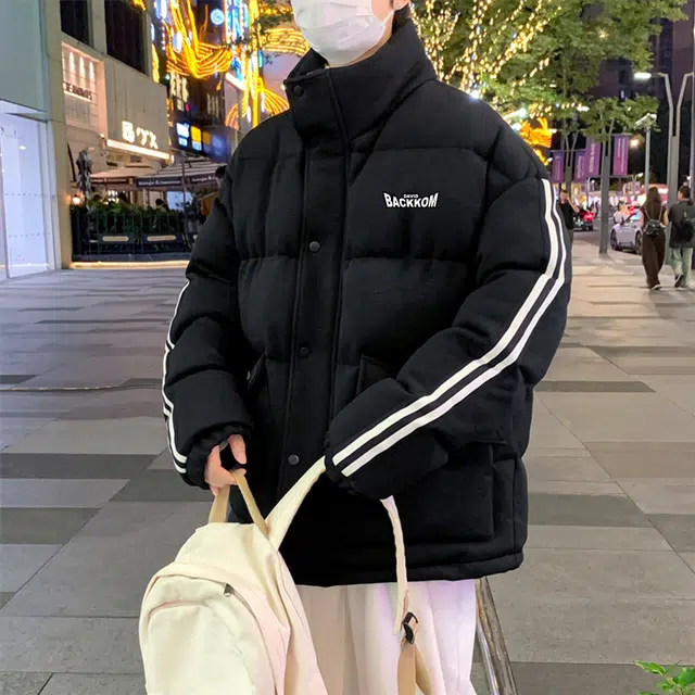 大卫贝肯 美式复古宽松休闲加厚面包羽绒服 男女同款