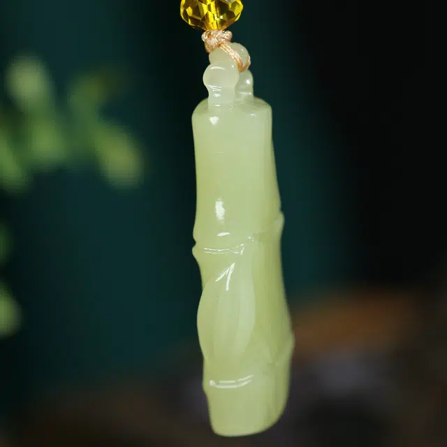 玉韵瑶 国风 节节高升玉坠玉配#好运 小众轻奢精雕 新中式国潮古风  一举高中 和田玉项链 黄玉 男女同款情侣款
