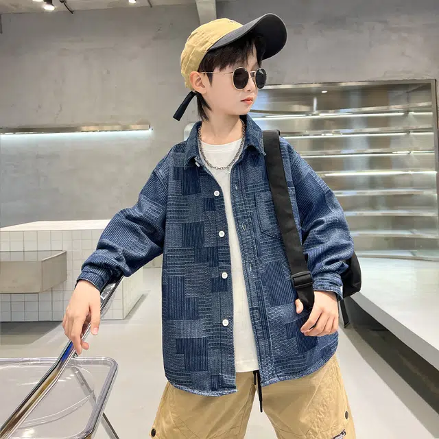儿童款 唐狮童装 舒适柔软轻盈透气牛仔外套