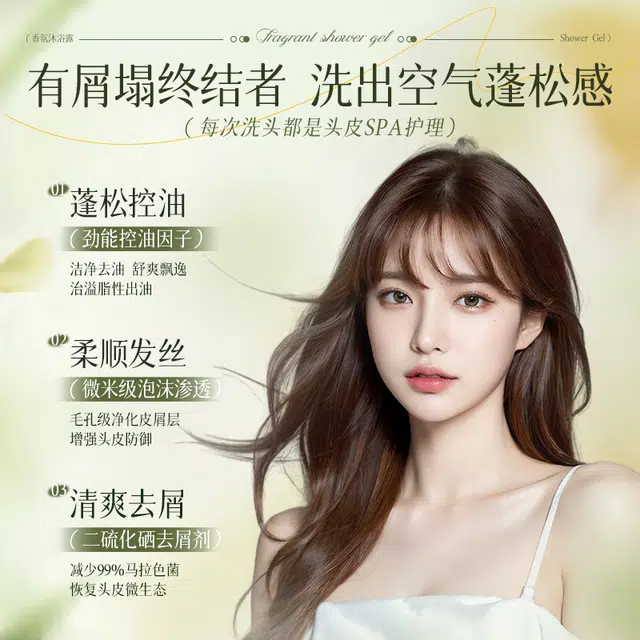 咔诗迪曼 栀子白茶洗发水 深层清洁控油去头屑改善毛躁丰盈蓬松