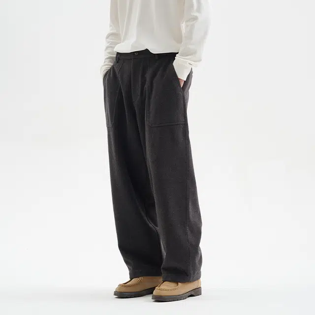 BUTTBILL Deck Wool Wide Leg Pants