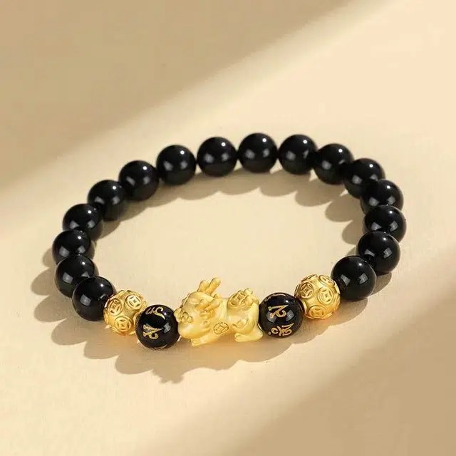 久爱 八方来财貔貅宝宝金钱转运珠手饰 招财暴富吞金兽新中式 纪念日送礼 玛瑙 手串 男女同款情侣款
