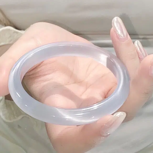 久爱 国潮风新中式文艺复古经典素圈白月光叮当镯#好运 人工猫眼石 手镯 女款