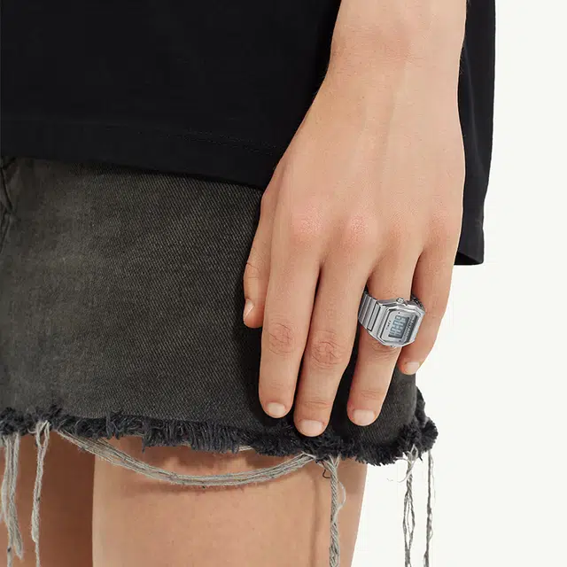 TIMEX x MM6 T80 Ring Watch Silver