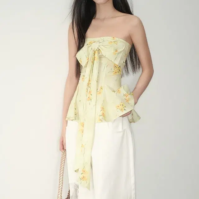 困住大象 度假氛围感气质碎花修身服饰抹胸 女款