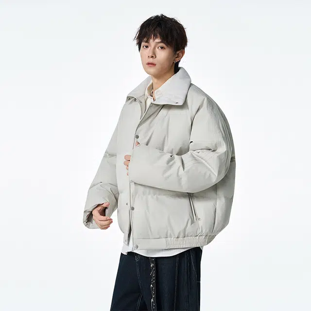 双星八特 学院风经典翻领加绒加厚保暖外套短款面包服棉服 男女同款
