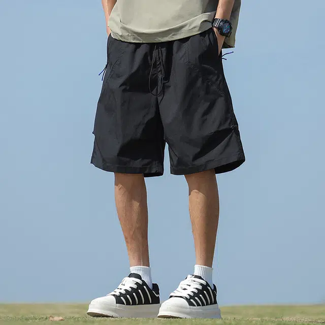 双星八特 简约纯色潮流山系户外宽松透气休闲短裤 男女同款