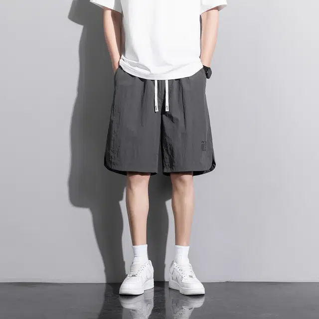 双星八特 夏季学院风时尚舒适高级感宽松系带五分百搭设计感休闲短裤 男女同款