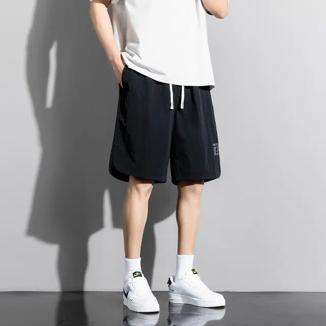 双星八特 夏季学院风时尚舒适高级感宽松系带五分百搭设计感休闲短裤 男女同款