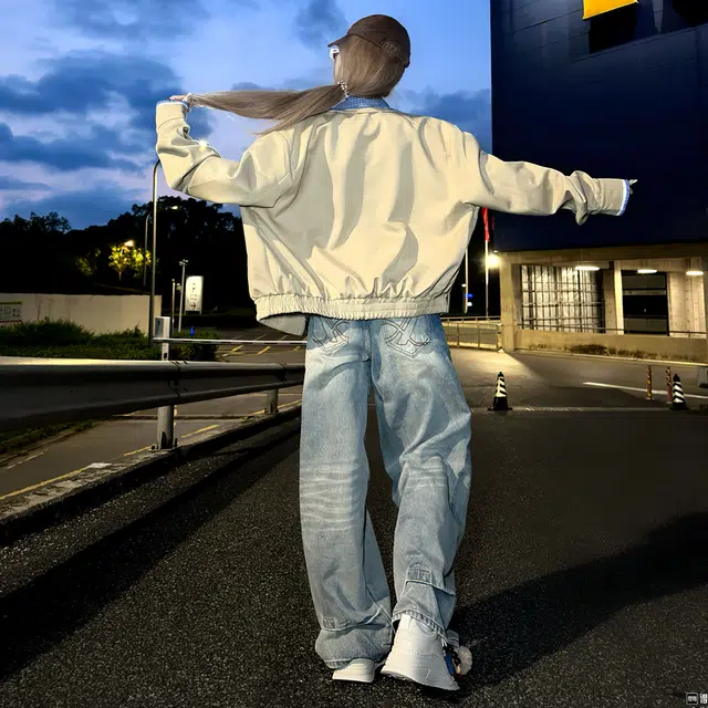 卡皮巴拉小黄豚 美式复古潮牌格纹撞色翻领高街防风外套春秋舒适休闲情侣学生党潮流百搭校园风宽松长袖夹克 男女同款