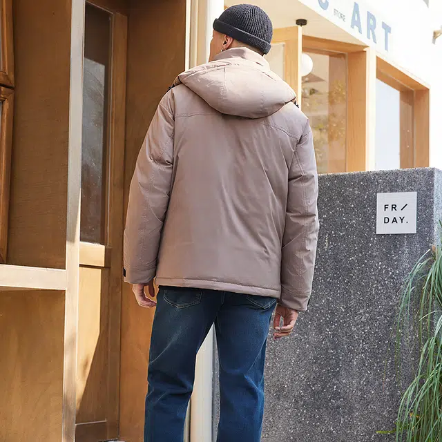 美特斯邦威 宽松连帽潮流百搭工装保暖羽绒服 男款