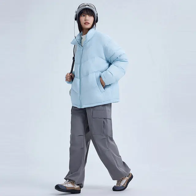 美特斯邦威 立领百搭合体舒适保暖羽绒服 男女同款