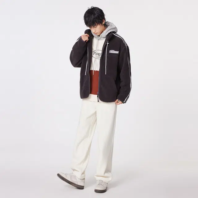 美特斯邦威 时尚潮酷立领拼接短款棉服 男款