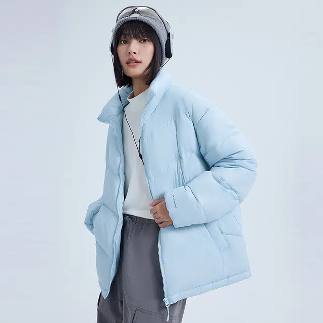 美特斯邦威 立领百搭合体舒适保暖羽绒服 男女同款