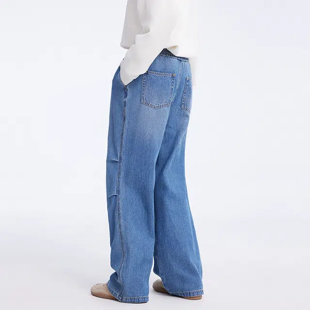 美特斯邦威 设计感宽松百搭牛仔裤 女款