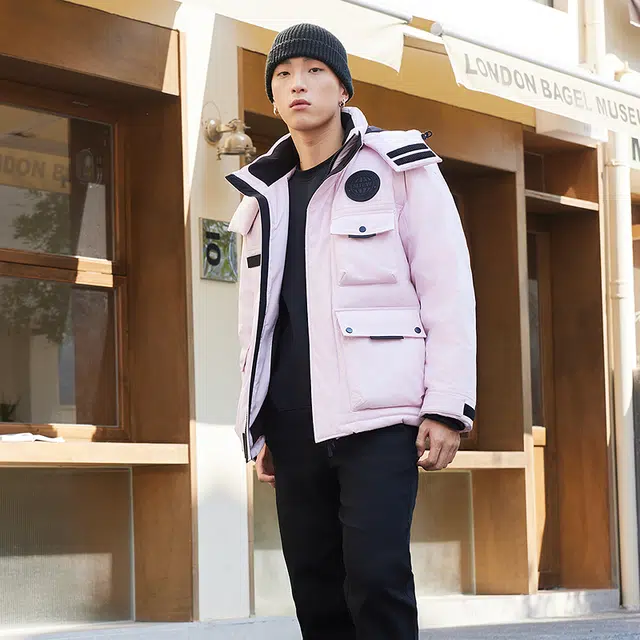 美特斯邦威 宽松连帽潮流百搭工装保暖羽绒服 男款
