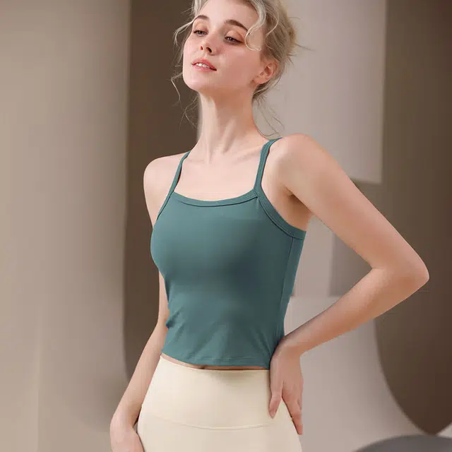 岚纹 纯色休闲瑜伽训练吊带修身运动内衣 女款