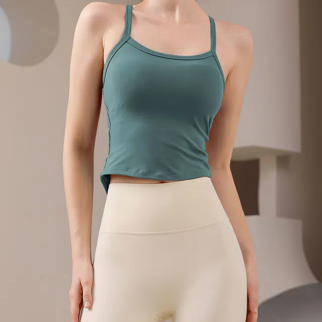 岚纹 纯色休闲瑜伽训练吊带修身运动内衣 女款