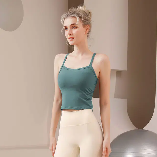 岚纹 纯色休闲瑜伽训练吊带修身运动内衣 女款