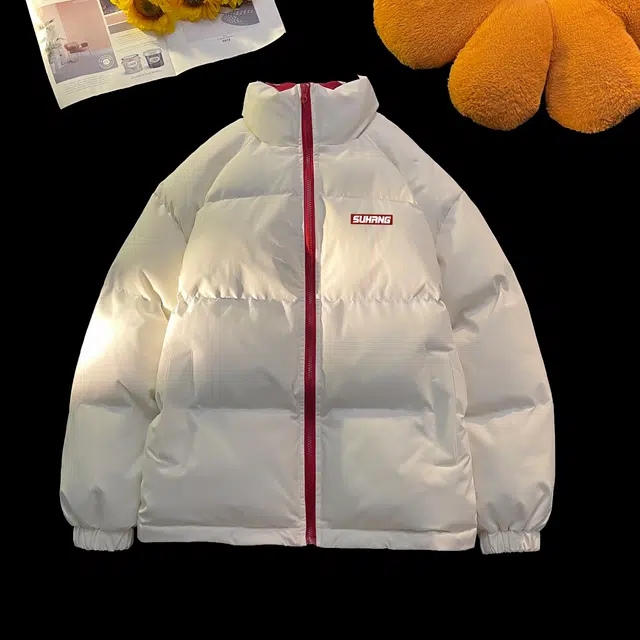 素杭 美式高街简约印花立领户外防风加厚保暖百搭棉服 男女同款