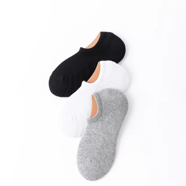 英莱仕 纯色简约休闲百搭不勒脚不闷脚舒适透气运动无痕隐形吸汗轻便耐磨防臭高弹短袜 男款