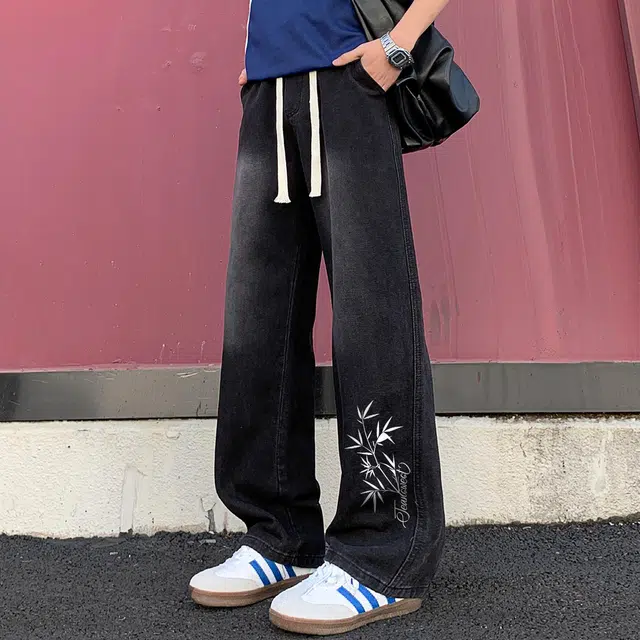 JEANSWEST Vintage Floral Print Jeans