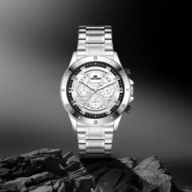 LIBER AEDON Quartz Watch Stainless Steel Strap White Dial