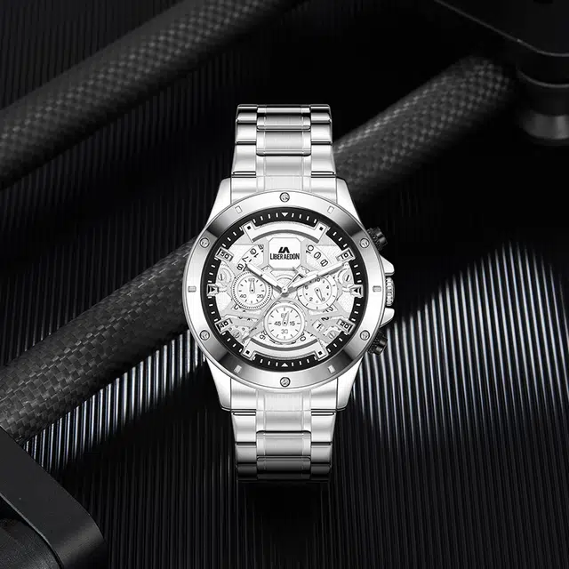 LIBER AEDON Quartz Watch Stainless Steel Strap White Dial