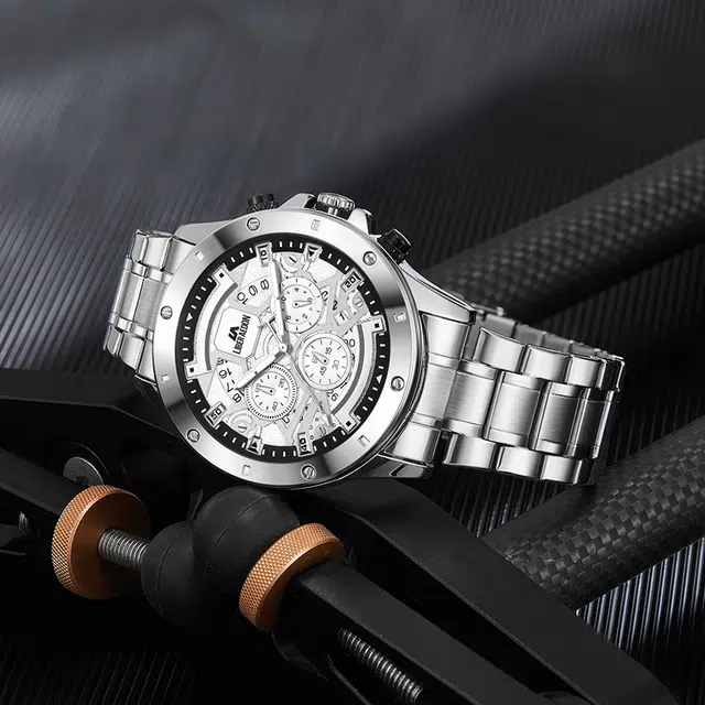 LIBER AEDON Quartz Watch Stainless Steel Strap White Dial