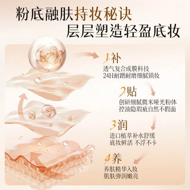 透真 鎏金粉底液 磨皮亮泽清透素颜服帖不卡粉保湿提亮肤色遮瑕均匀肤色细腻服帖