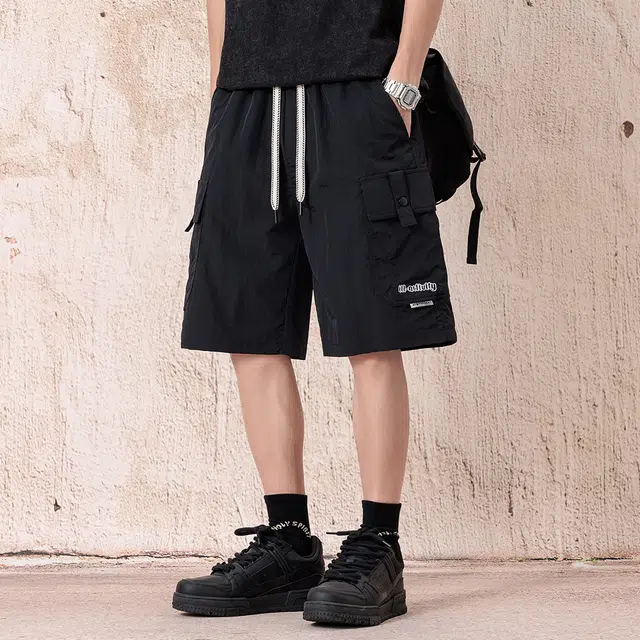 顶峰保罗 大口袋工装户外运动登山沙滩百搭无性别主义五分裤宽松大码中裤时尚潮流痞帅设计感休闲短裤 男女同款