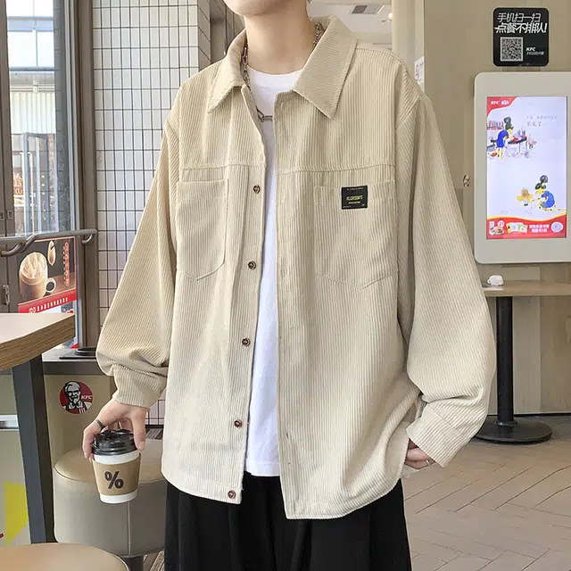 顶峰保罗 小众工装百搭翻领长袖衣服港风潮牌无性别主义外套宽松痞帅设计感休闲夹克 男女同款