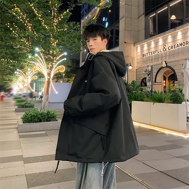 顶峰保罗 双面穿羊羔绒潮牌连帽立领宽松休闲运动外套无性别主义时尚百搭加绒加厚棉服 男女同款