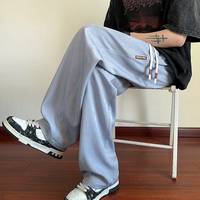 顶峰保罗 无性别主义美式高街潮牌水洗做旧薄款直筒垂感潮牌宽松休闲时尚百搭设计感牛仔裤 男女同款