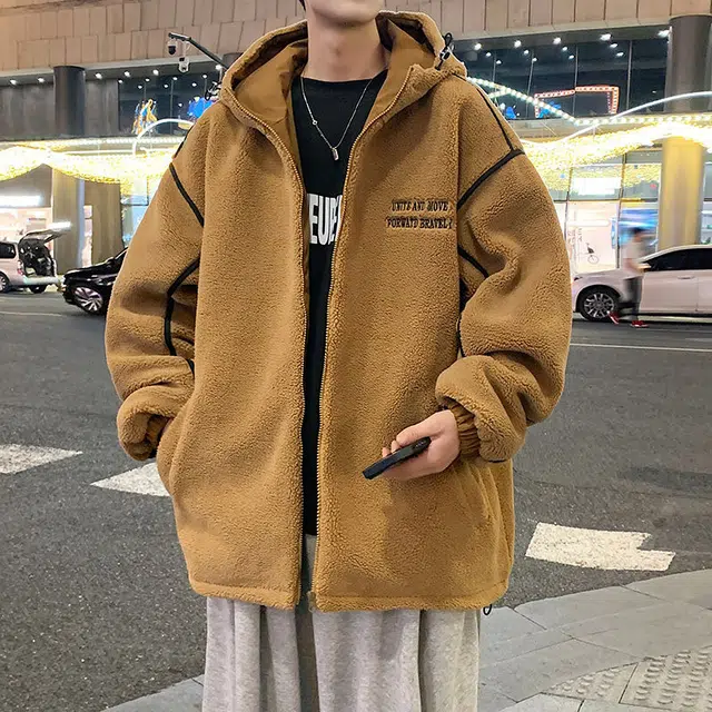 顶峰保罗 美式宽松休闲潮流百搭加厚保暖连帽棉服 男女同款