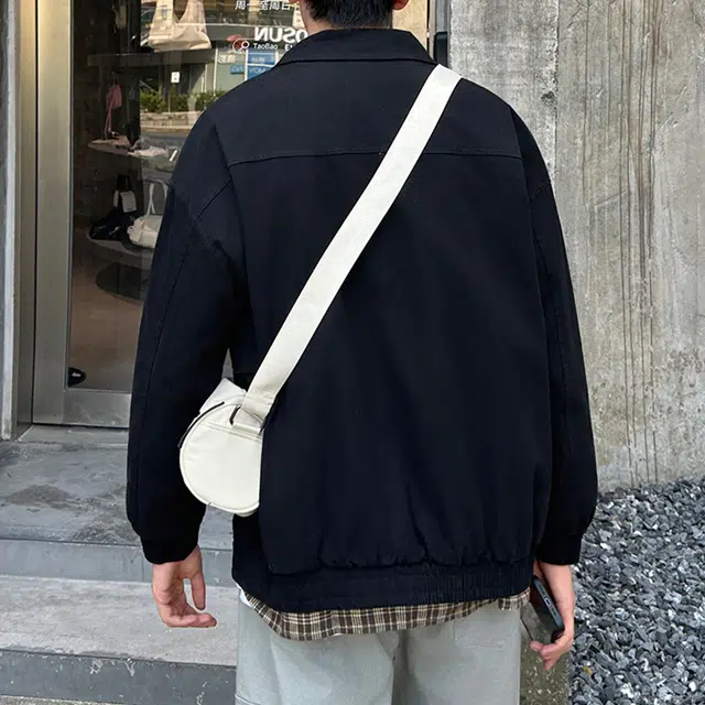 顶峰保罗 美式复古纯棉翻领重磅工装上衣外套无性别主义休闲潮牌宽松加肥加宽衬衣简约百搭纯色显高显瘦长袖夹克 男女同款