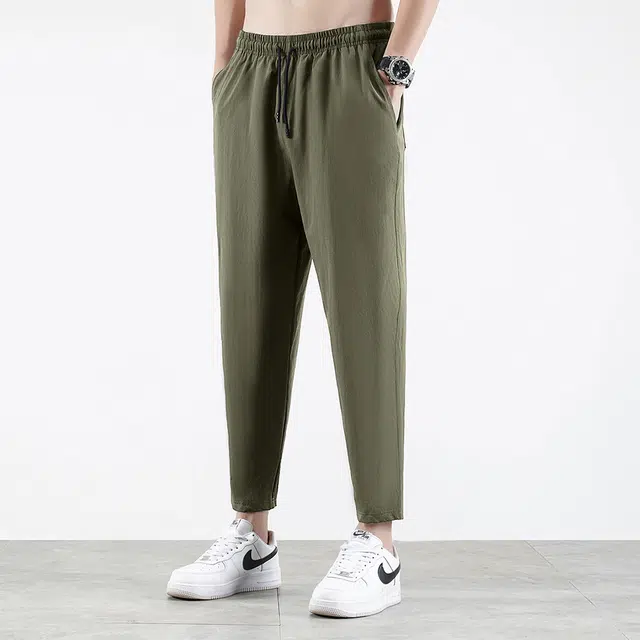 顶峰保罗 无性别主义九分裤薄款凉感亲肤透气宽松运动潮流商务直筒速干时尚百搭系带休闲裤 男女同款