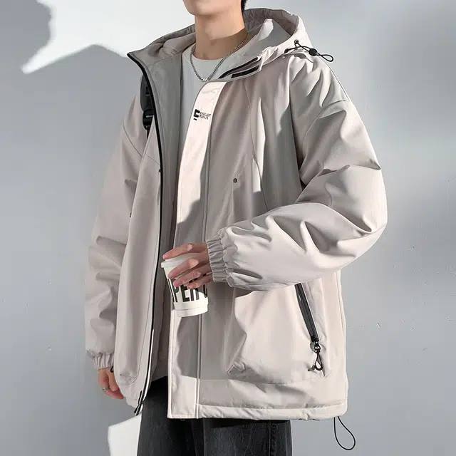 顶峰保罗 山系户外机能运动登山连帽工装长袖棉衣无性别主义潮牌休闲直筒上衣加厚多口袋宽松百搭舒适保暖耐磨棉服 男女同款